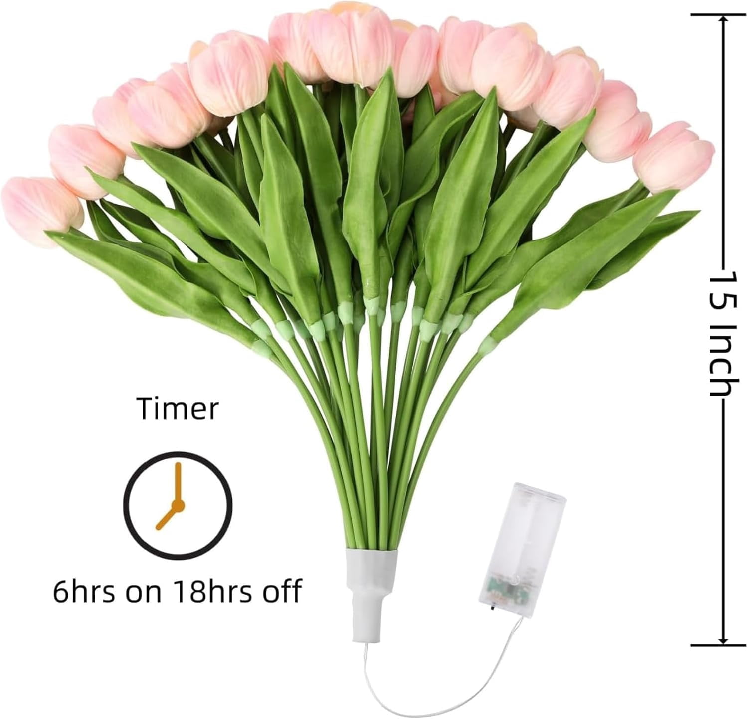 Radiant Romantic Tulip Light with a Vase, 15 PCS Twinkling Tree Tulips Led Night Light, 2026 New Flower Shaped Ambient Lamp for Bedroom Bedside Decor & Gift