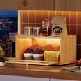 thumbnail image 2 of Bamboo Bread Box with Led Light for Kitchen Counter Large Capacity Bread Storage Container Kitchen Countertop Organizer with Window Bread Holder (Natural Bamboo), 2 of 9