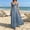 Gray Blue, variant on Morttic Women's Bohemian Tie Halter Neck Backless Tiered Maxi Dress – Ruffle Hem, Solid Color, Beach Vacation Long Dress White,XXL