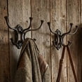 thumbnail image 6 of NWOKYZGH 1Pc Creative Antique Decorative Cast Iron Multi Hook Wall Hanger with 6 Hooks, Black, 6 of 7