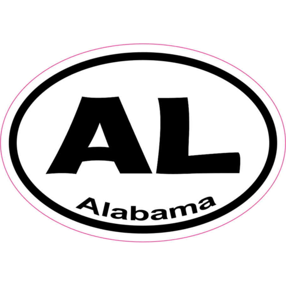 3in x 2in Oval AL Alabama Sticker Vinyl Car Window State Bumper ...