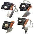 thumbnail image 3 of 4pcs Mini Knife Set Mini Axe Shape Chef Knife Pocket Knife Keychain Set Mini Cleaver For Package Opener Box Cutter Birthday Gifts 4pcs, 3 of 5
