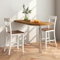 thumbnail image 4 of Costway Wooden Bar Stool Set of 2 Bar Chairs with LVL Rubber Wood Frame, Backrest, Footrest White, 4 of 10