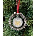 thumbnail image 2 of Coin Wreath Silvertone Pewter Ornament | JFK Presidential Seal Half Dollar Selectively Layered in Gold | Certificate of Authenticity, 2 of 6