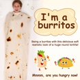 thumbnail image 4 of Manta Burritos Tortilla 2.0 de doble cara de 71 pulgadas, mantas gigantes realistas para alimentos, (manta amarilla - doble cara) TUNC Sencillez, 4 of 5