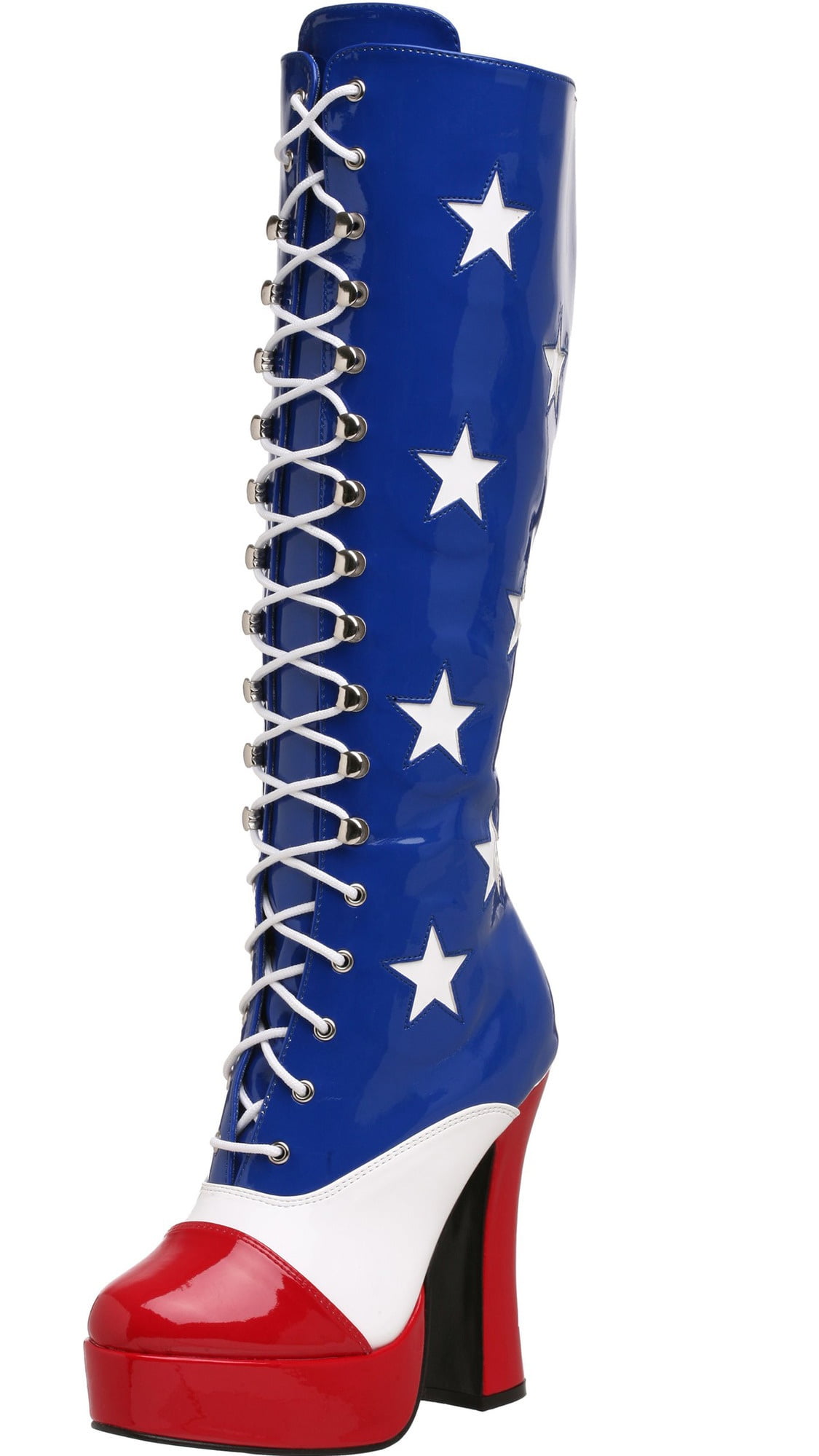 red white blue boots