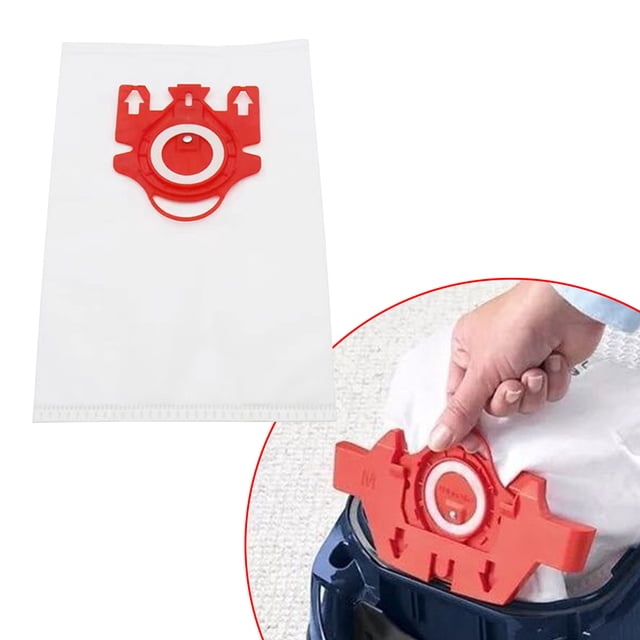 yeacher 8-Pack High-Efficiency Dust Bags for Miele/Fjn/3D Vacuum Cleaners, 99% Filtration, Non-Woven + Melt-Blown Multi-Layer System, Compatible with C1/C2 Models, Red/White, 28x18cm