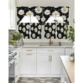 thumbnail image 5 of Botanical Daisy Kitchen Curtains Sets 24 Inch Length with Valance, Spring Flowers Branch Stems Swag Valances and Tiers Curtain Set Drapes Swag Curtains for Living Room, Bathroom, Bedroom, Cafe, 5 of 6
