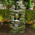 thumbnail image 5 of Alpine Corporation WIN1648 LED Lights Resin Stacked Stone Rainforest Fountain, Gray, 5 of 11