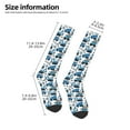 thumbnail image 5 of Balery Blue Excavator Printed Novelty Socks Men's Women's Crew Socks Sports Socks Knee High Socks Cotton Socks Quirky and Cool Socks, 5 of 9