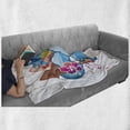 thumbnail image 6 of Summer Soft Flannel Fleece Throw Blanket, Cartoon Print Season Hot Beach Vbes with Surfing Boat Waves Flowers Frogs Artwork, Cozy Plush for Indoor and Outdoor Use, 50" x 70", Multicolor, by Ambesonne, 6 of 6