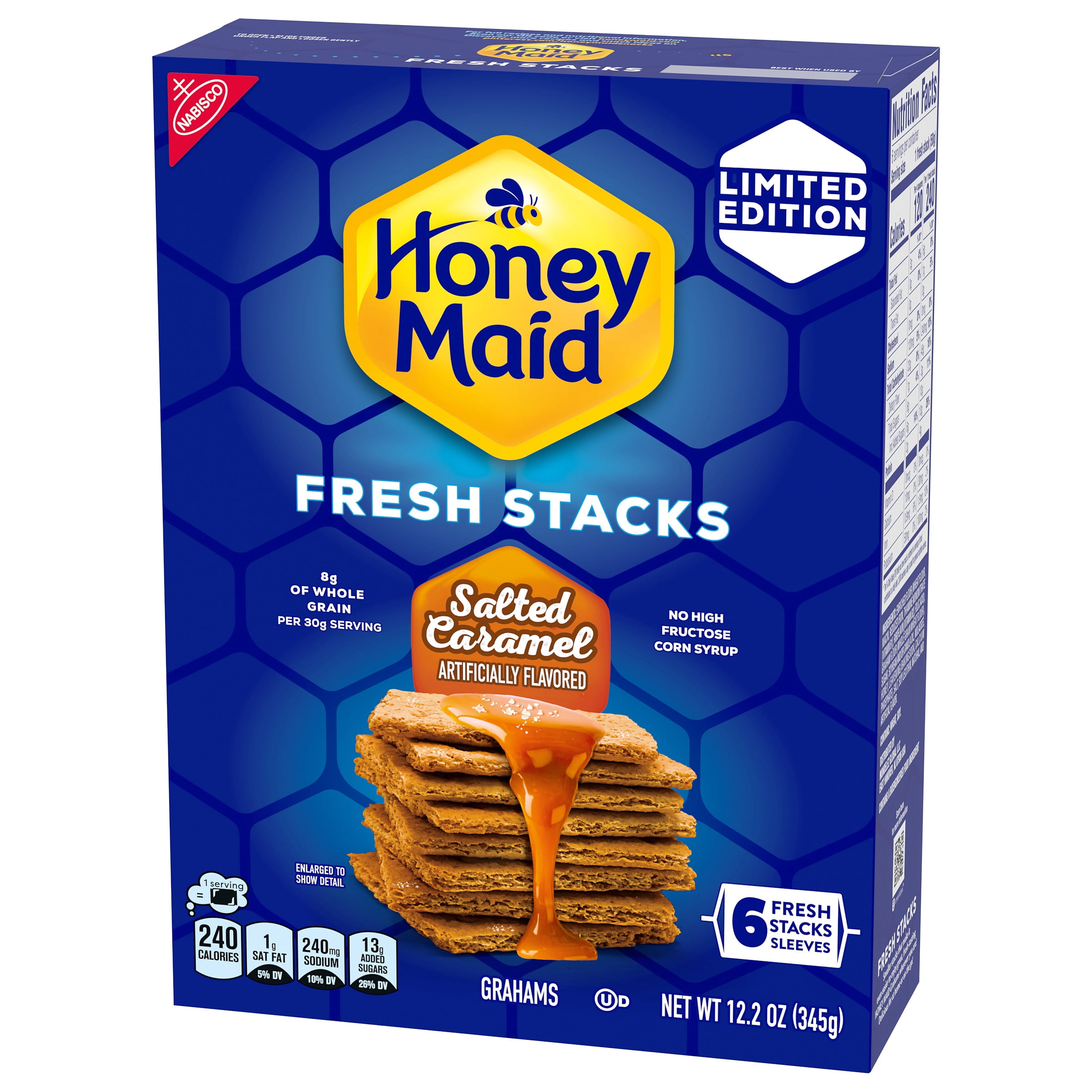 4 Pack NABISCO HONEY MAID FRESH STACKS SALTED CARAMEL GRAHAM CRACKERS 12.2 OZ