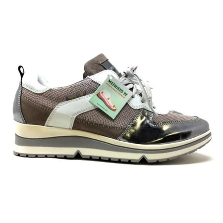 - Mephisto Womens Vicky Oxford Sneaker Steel Taupe Python White Size 10 M US