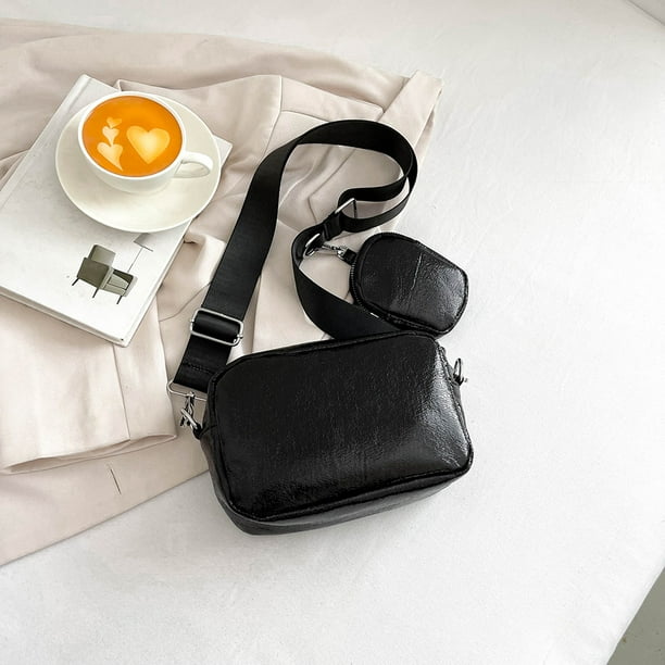 Bolsos cruzados para mujer bolsos de moda para mujer bolso cuadrado pequeno informal negro Walmart en linea