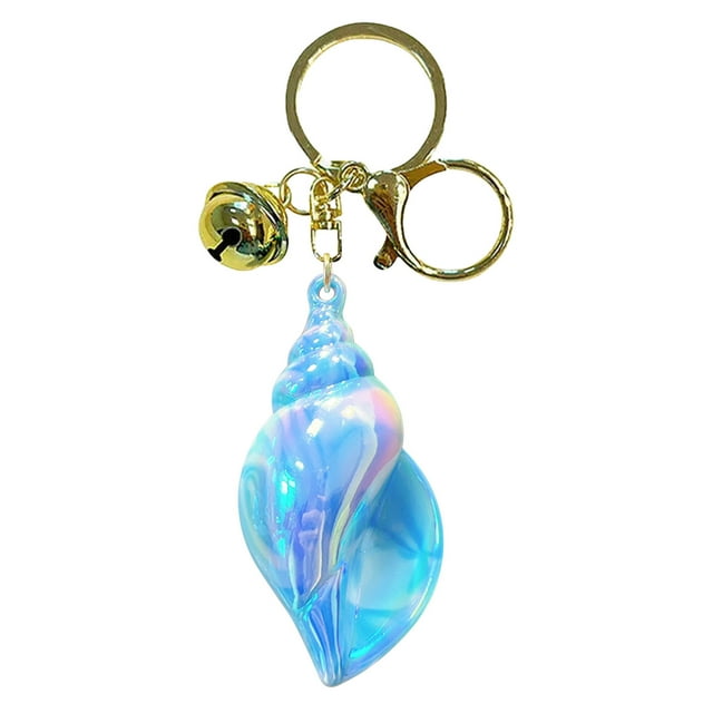 Fiudx Llavero de Caracola, Colgante de Diamantes de Imitación Brillantes, Pulsera de Piel Sintética, Decoración Ligera de Cristal, Elegante Accesorio para Mochila, Llavero de Coche, Regalo Perfecto p