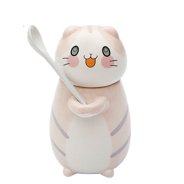 Taza Azucarera de Cerámica Kawaii HappyWare Mod 5 con Cuchara