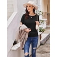 thumbnail image 6 of Weardear Womens Casual T Shirts Dolman Short Sleeve Shirts Boat Neck Ruched Tops Summer Lightweight Tops, 6 of 8