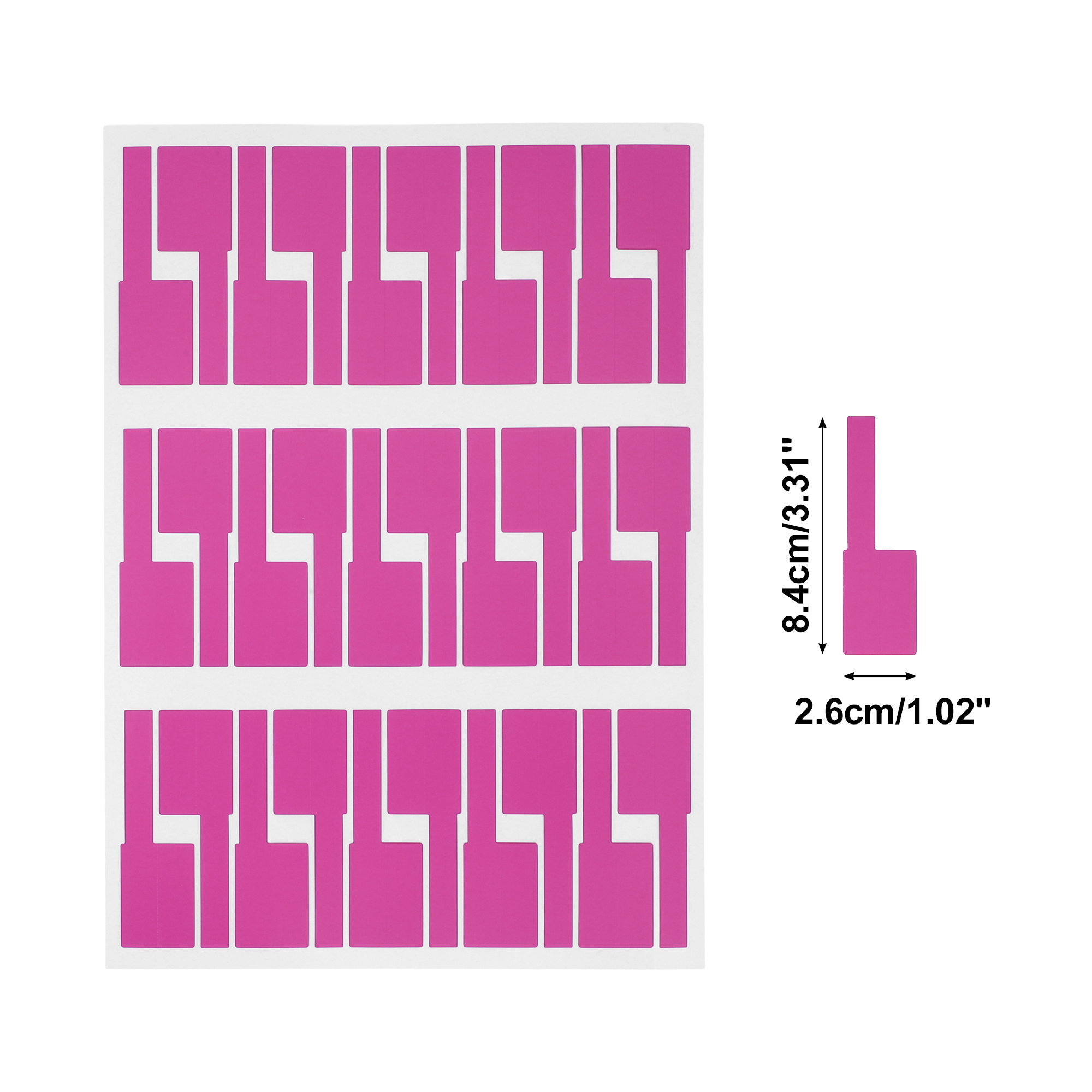 Unique Bargains Handwritable P-Type Gift Stickers 3.31"x1.02" 6 Pcs Rose Red