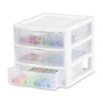 thumbnail image 3 of Sterilite Desktop Drawer, 3 Drawer Clear Plastic Countertop Drawer, White, Pack of 6, 3 of 6