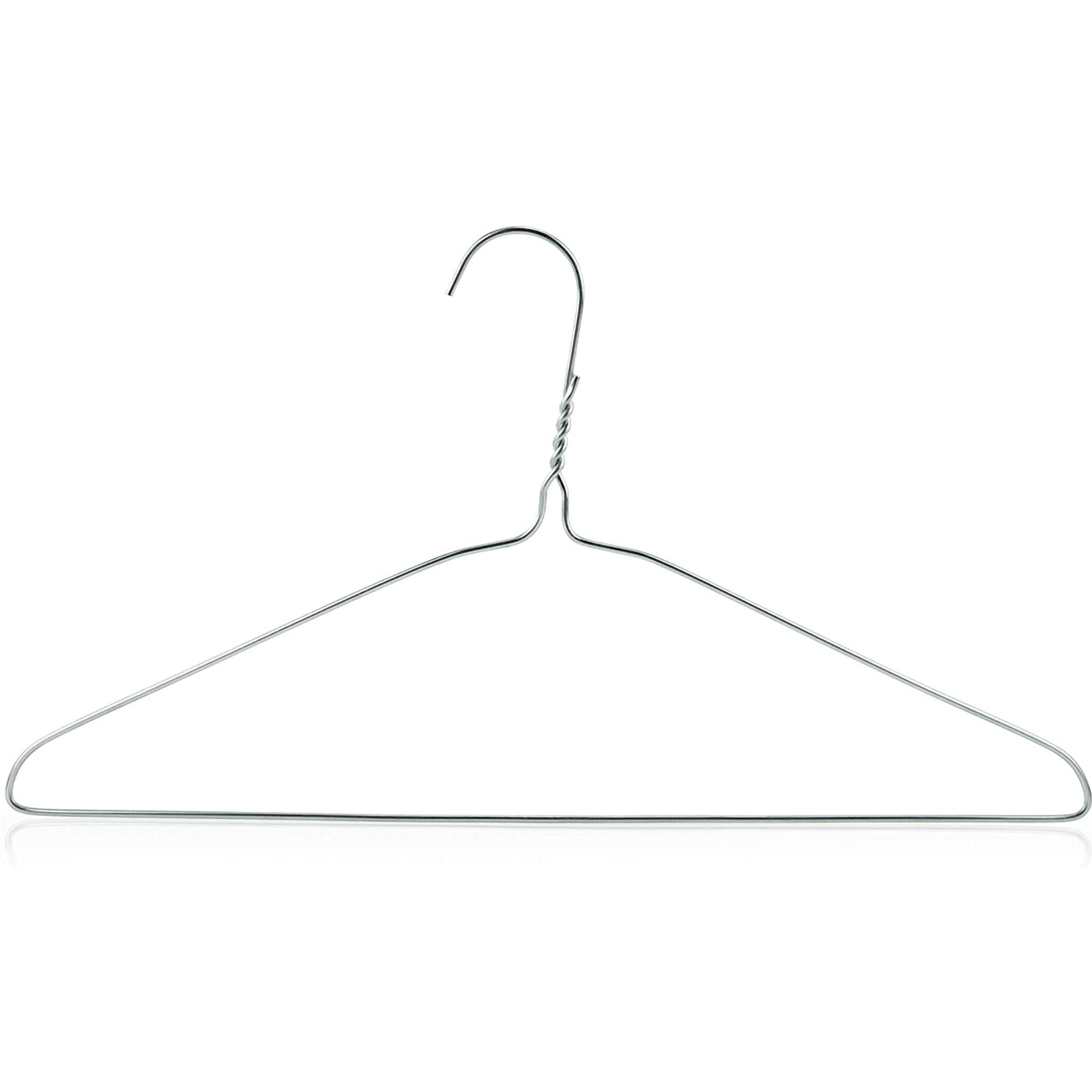 Wideskall 16 inch Metal Wire Clothing Hangers, 13 Gauge Wire, 120 Pack 