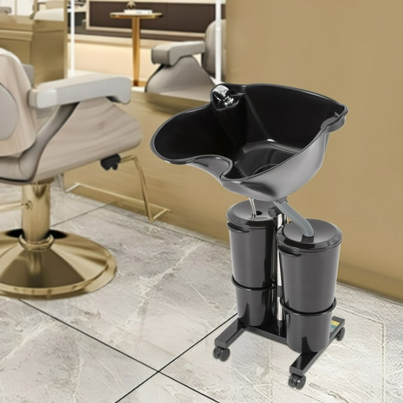 Portable Shampoo Basin Electric Pump Shampoo Basin Hair Washing Sink with 2 Buckets for Water Storage and Drainage Portable Hair Washing Station Adjustable Height and Angle