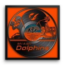 Miami Dolphins Framed 13" x 13" Vinyl Record Art Print
