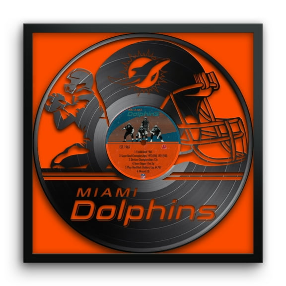 Miami Dolphins Framed 13" x 13" Vinyl Record Art Print