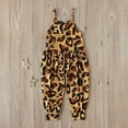 thumbnail image 4 of Odeerbi Toddler Cute Floral One Piece Romper Kids Boys Girls Summer 2025 Fashion Leopard Print Suspenders Jumpsuit Brown, 4 of 9