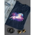 thumbnail image 3 of Magical Neon Horse Shaped T-Shirt Women -Image by Shutterstock, Female Medium, 3 of 4