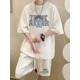 thumbnail image 3 of Chándal informal de moda de gran tamaño de verano, traje holgado para correr con diseño de gofre, camiseta holgada de manga corta y pantalones cortos deportivos, conjunto de 2 piezas para hombre, 3 of 5