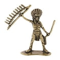thumbnail image 1 of Figura de guerrero indio, estatua en miniatura de latón, escultura compacta artesanal, decoración de mesa para escritorio., 1 of 9