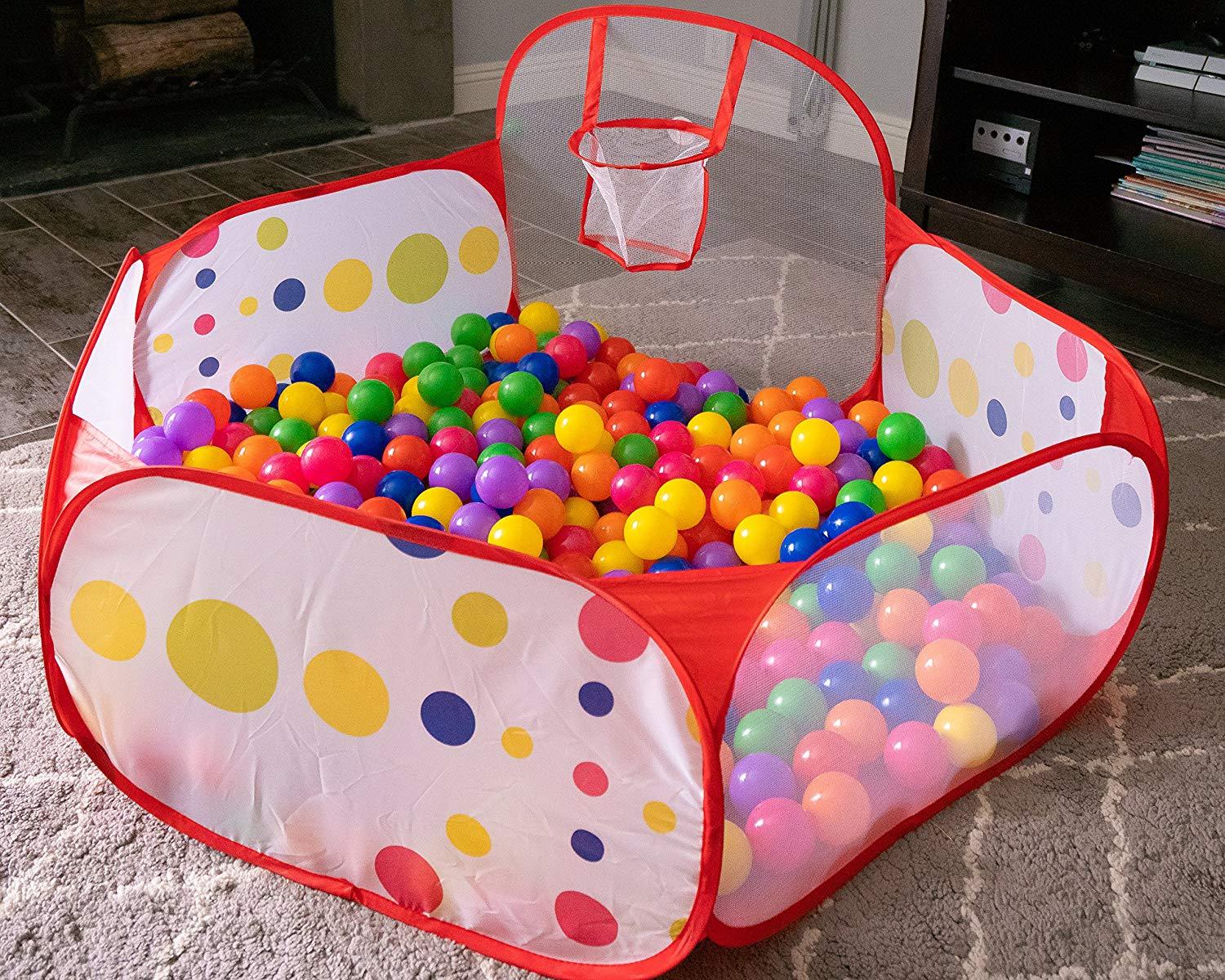 Foldable Ball Pit with Basketb...