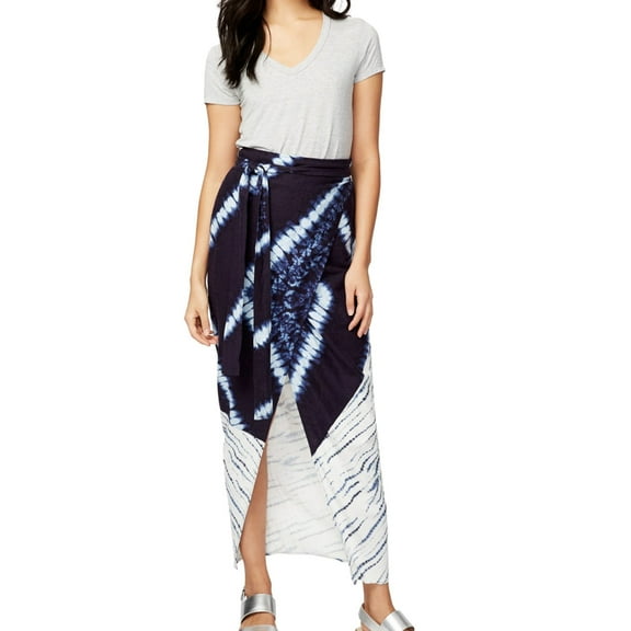 Rachel Roy Womens Linen Wrap Skirt, Blue, 8