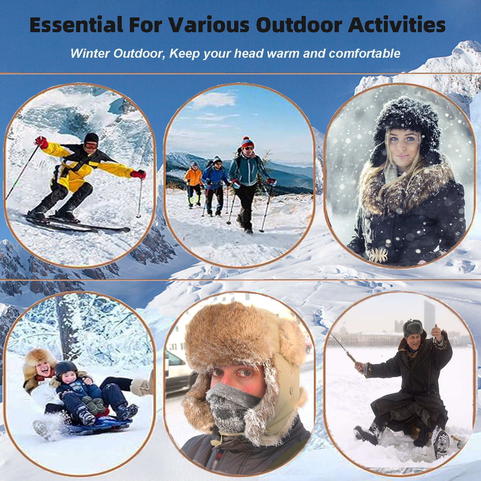 HEYANN Winter Trapper hat,Russian Ushanka Plaid Faux Fur Fuzzy for Men Women with Ear Flaps Eskimo Soviet Pilot Hat