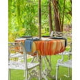 thumbnail image 3 of Burnt Orange Fall Outdoor Tablecloth with Umbrella Hole & Zipper, Maple Leaf Pumpkins Thanksgiving Round Tablecloth 60 Inch, Patio Table Cover Waterproof Table Cloth for Picnic/Party, 3 of 6