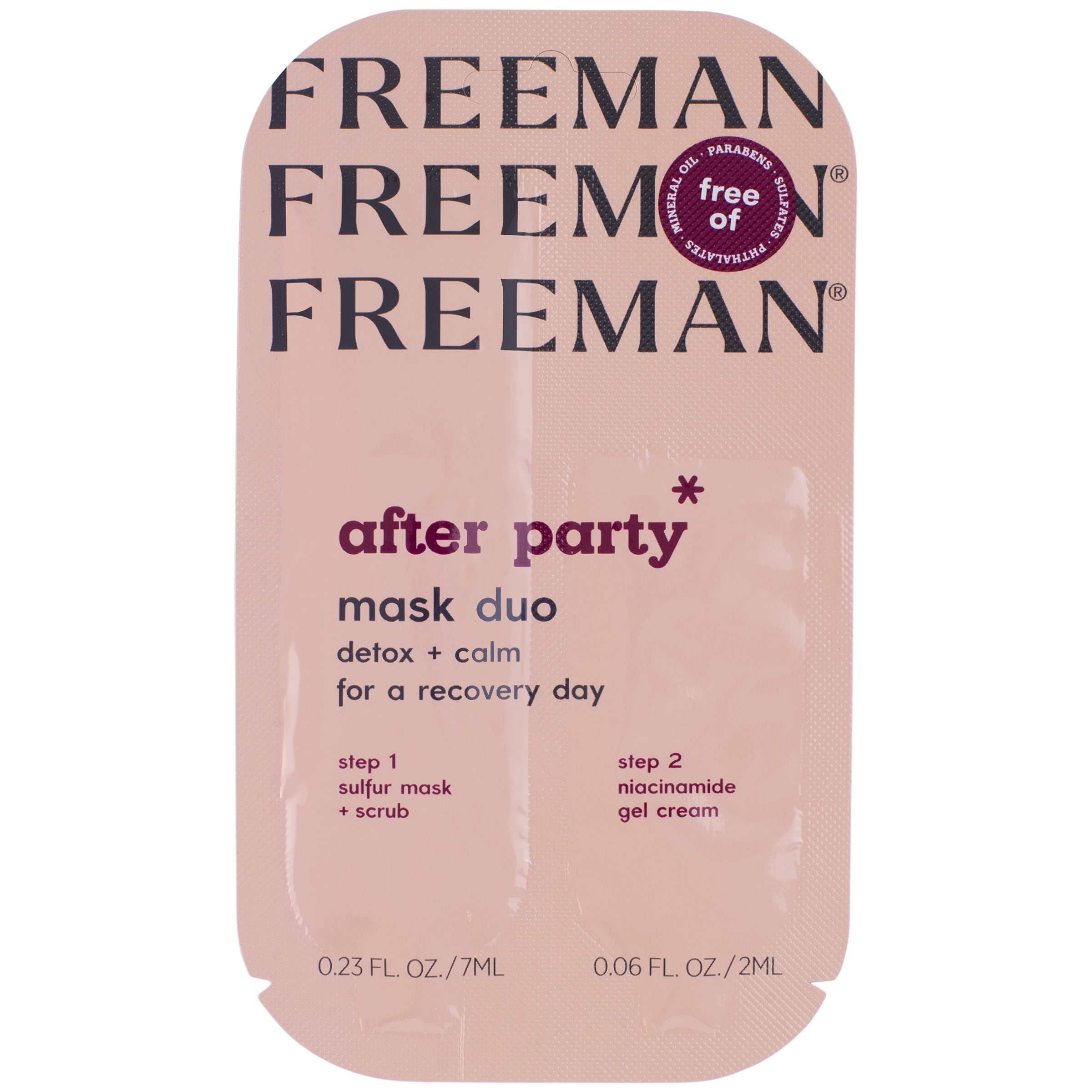 Freeman After Party Detox Facial Mask Duo, 0.23 fl. oz. /7 ml & 0.08 fl. oz. /2 ml Sachets