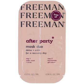 Freeman After Party Detox Facial  Duo, 0.23 fl. oz. /7 ml & 0.08 fl. oz. /2 ml Sachets