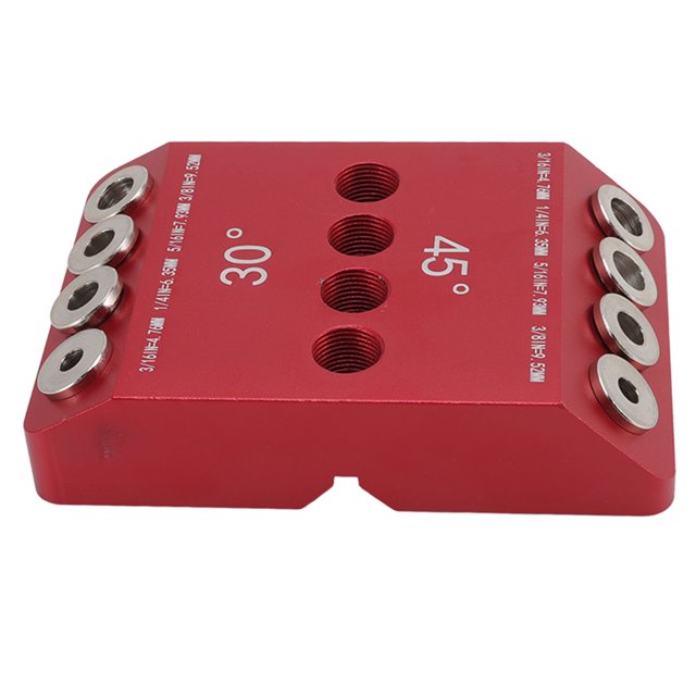 30 45 90 Degree Angle Drill Guide, 4 Sizes Angle Drill Jig For Angled Holes And Straight Holes, Portable Cable Railing Lag Screw Drilling Template With 4 Drill Bits For Wood Post