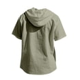 thumbnail image 4 of pstuiky camisetas de hombre, Camisa blusa informal de color liso con botones, cuello alto, manga corta y bolsillos para hombre ropa de hombre xxxl, 4 of 9