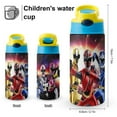 thumbnail image 2 of Kids Water Bottle with Straw - Power Rangers 16.9 Oz Stainless Steel Vacuum Insulated Water Bottle for Boys Girls, 2 of 7