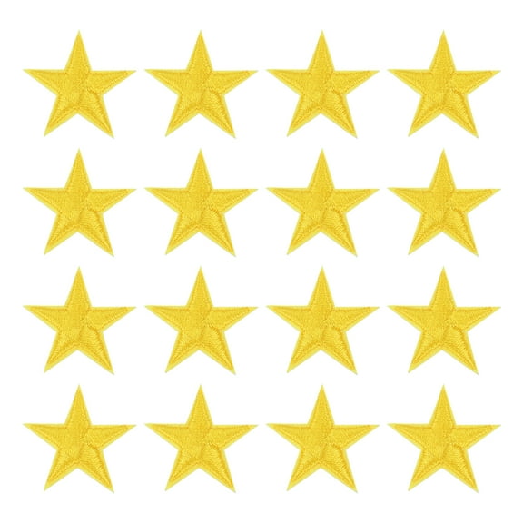 Uxcell 32Pack Iron on Star Patches, Sew on Star Embroidered Patches, DIY Applique Repair Patch for Crafts, 29mm Yellow