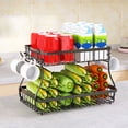thumbnail image 4 of Organizador de Verduras de Mostrador, Desmontable 2 ganchos laterales estructura de rejilla de uso versátil de 2 niveles de fruta para sala de estar, 4 of 7