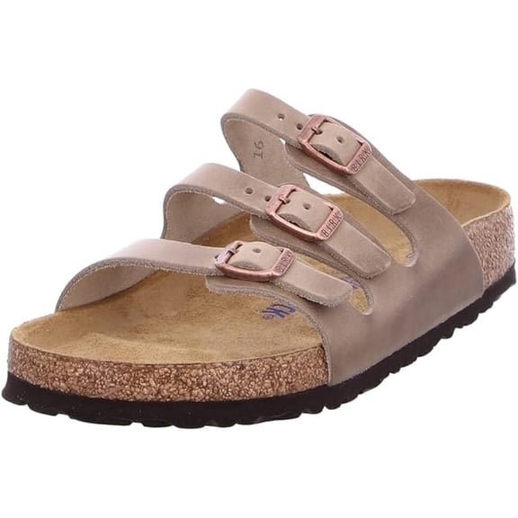 Birkenstock 1011432: Unisex Florida Soft Footbed Oiled Leather Tobacco Brown