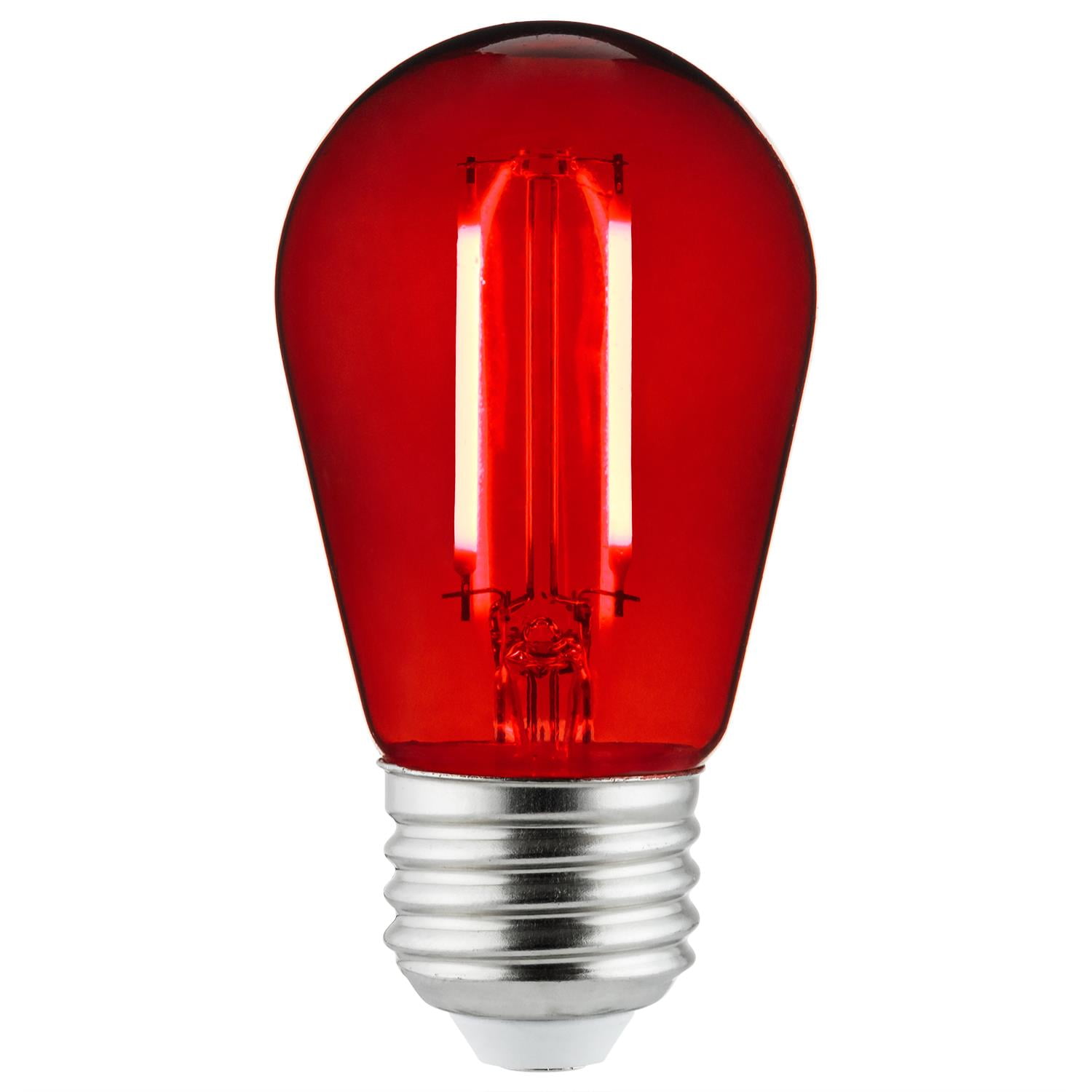 24-Pack of Sunlite LED Transparent Red Colored Medium Base (E26) Bulb - Parties, Decorative, and Holiday 15,000 Hours Average Life