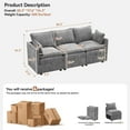thumbnail image 3 of WUTUTUEE 80" Cloud Modular 3-Seater Sofa with Storage, Modern Upholstered Chenille Sectional Sofa with Armrests for Living Room, Small Space, Gray, 3 of 8