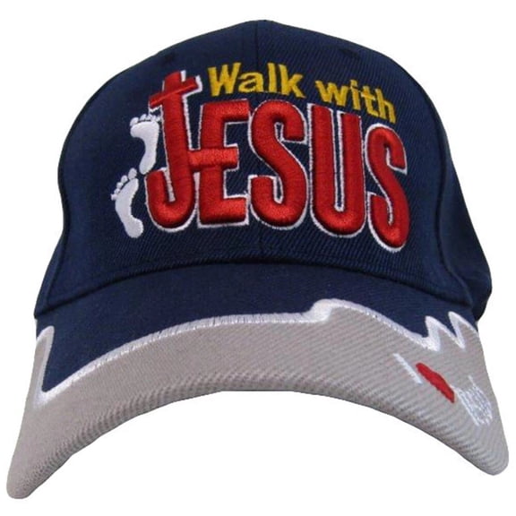 WALK WITH JESUS Blue Christian Baseball Hat Cap