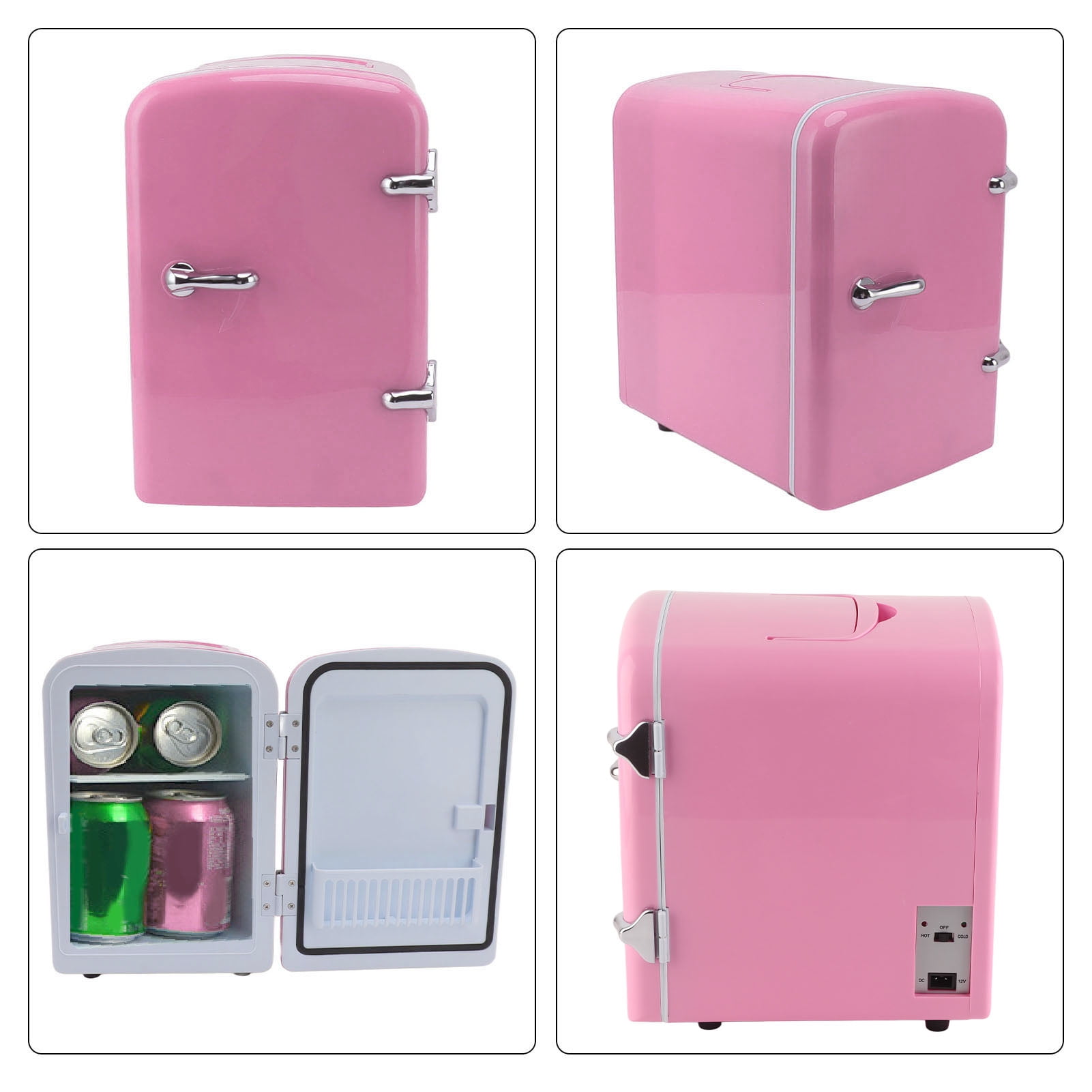 Yajisi 4L Mini Skincare Fridge and Cosmetic Cooler, 11x9.8x7.1 inches / 28x25x18 cm Portable Personal Refrigerator for Beauty, Pink (US Plug)