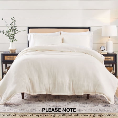 Better Homes & Gardens 3-Piece Cream Gauze Comforter Set, Adult Full/Queen