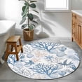 thumbnail image 4 of Area Rug 36in, Blue Coral Shell Starfish Floor Carpet Living Room Rug, Summer Marine Life Non-Slip Welcome Mat Indoor Rugs for Bedroom Dining Room, 4 of 9