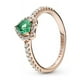 thumbnail image 1 of Anillo de plata de ley S925 con circonitas en forma de corazón y color azul pálido y verde, 1 of 6